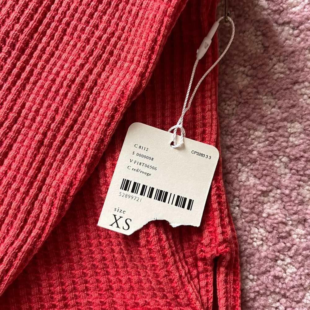 Free People Red Ribbed Sweater - Picture 6 of 6